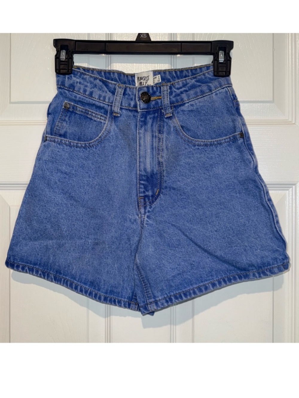 Princess Polly High-Rise Blue Denim Jean Shorts. Size 0
